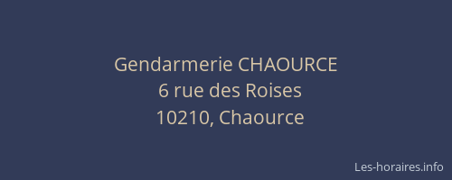 Gendarmerie CHAOURCE