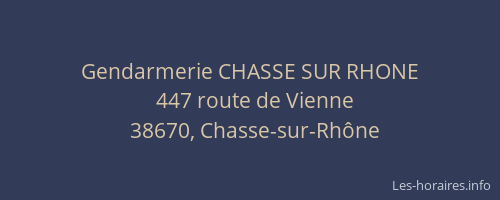 Gendarmerie CHASSE SUR RHONE