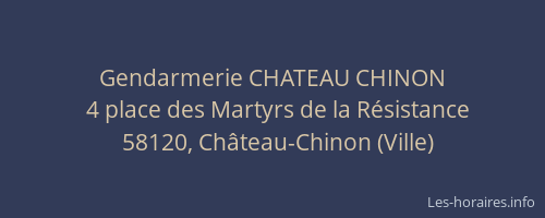 Gendarmerie CHATEAU CHINON