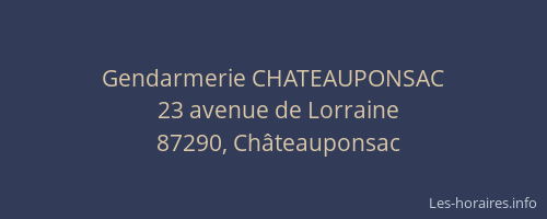 Gendarmerie CHATEAUPONSAC