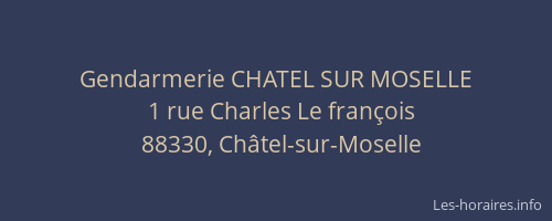 Gendarmerie CHATEL SUR MOSELLE