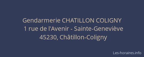 Gendarmerie CHATILLON COLIGNY