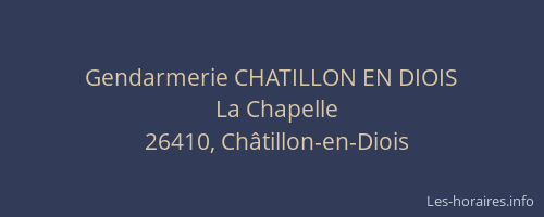 Gendarmerie CHATILLON EN DIOIS