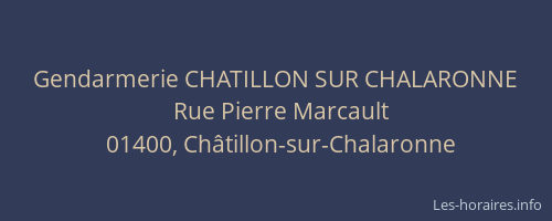 Gendarmerie CHATILLON SUR CHALARONNE