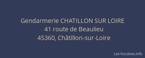 Gendarmerie CHATILLON SUR LOIRE