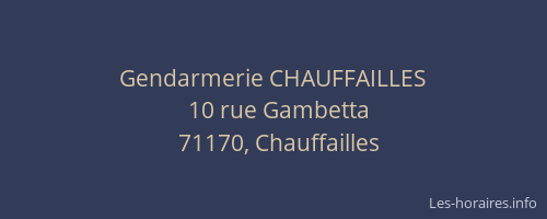 Gendarmerie CHAUFFAILLES