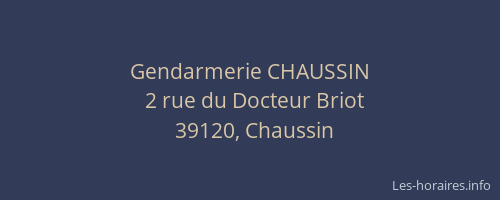 Gendarmerie CHAUSSIN