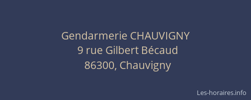Gendarmerie CHAUVIGNY