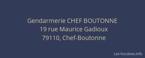 Gendarmerie CHEF BOUTONNE