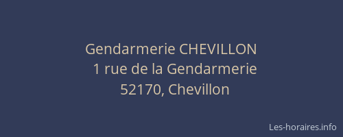 Gendarmerie CHEVILLON
