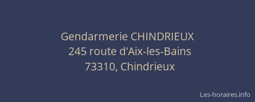 Gendarmerie CHINDRIEUX