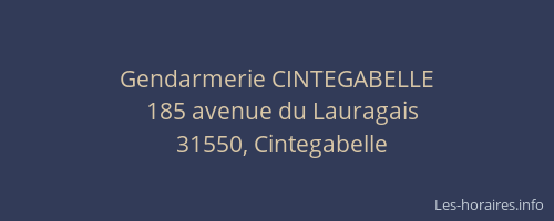 Gendarmerie CINTEGABELLE