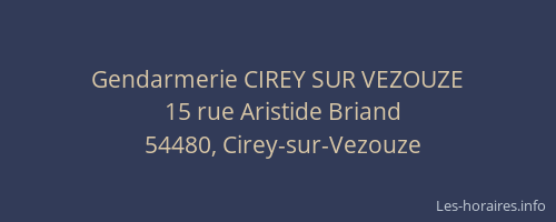 Gendarmerie CIREY SUR VEZOUZE