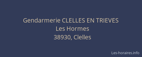 Gendarmerie CLELLES EN TRIEVES
