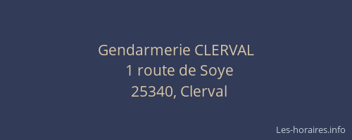 Gendarmerie CLERVAL
