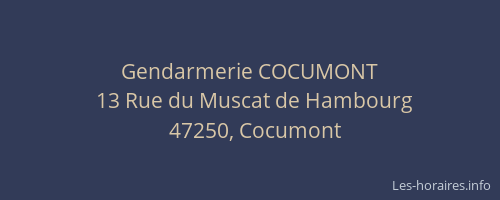 Gendarmerie COCUMONT