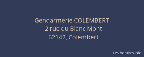 Gendarmerie COLEMBERT
