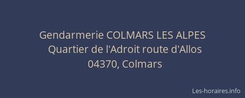 Gendarmerie COLMARS LES ALPES