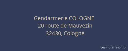 Gendarmerie COLOGNE