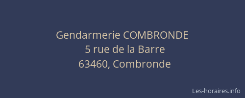 Gendarmerie COMBRONDE