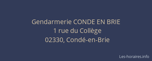 Gendarmerie CONDE EN BRIE