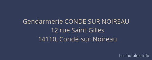 Gendarmerie CONDE SUR NOIREAU