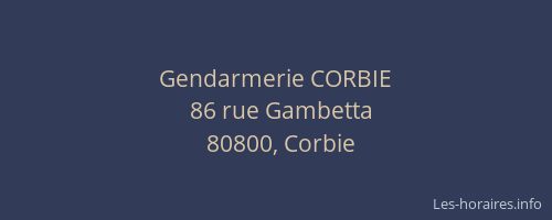 Gendarmerie CORBIE