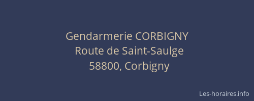Gendarmerie CORBIGNY