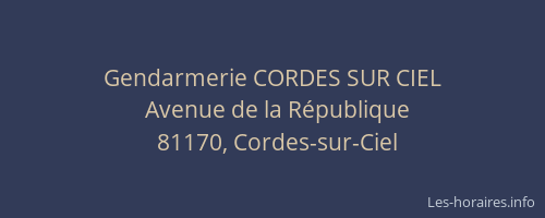 Gendarmerie CORDES SUR CIEL