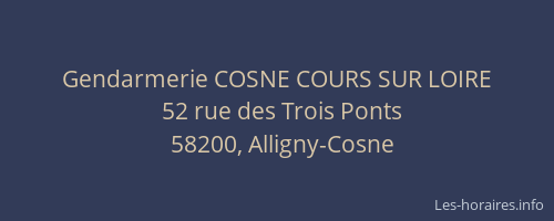 Gendarmerie COSNE COURS SUR LOIRE