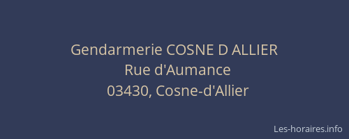 Gendarmerie COSNE D ALLIER