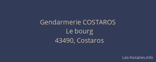 Gendarmerie COSTAROS