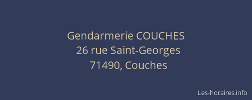 Gendarmerie COUCHES