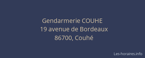 Gendarmerie COUHE