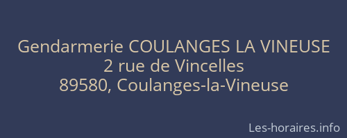 Gendarmerie COULANGES LA VINEUSE