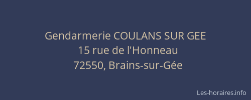 Gendarmerie COULANS SUR GEE