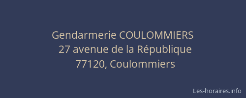 Gendarmerie COULOMMIERS