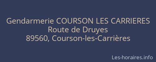 Gendarmerie COURSON LES CARRIERES