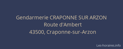 Gendarmerie CRAPONNE SUR ARZON