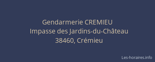Gendarmerie CREMIEU