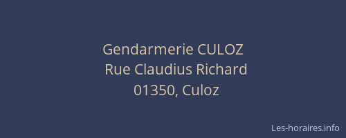 Gendarmerie CULOZ