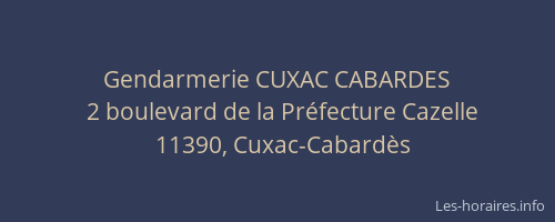 Gendarmerie CUXAC CABARDES
