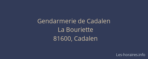 Gendarmerie de Cadalen