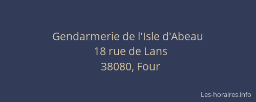 Gendarmerie de l'Isle d'Abeau