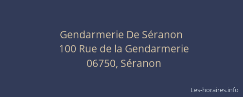 Gendarmerie De Séranon