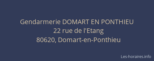 Gendarmerie DOMART EN PONTHIEU