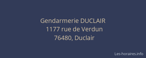 Gendarmerie DUCLAIR