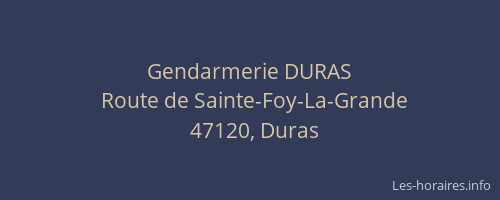 Gendarmerie DURAS