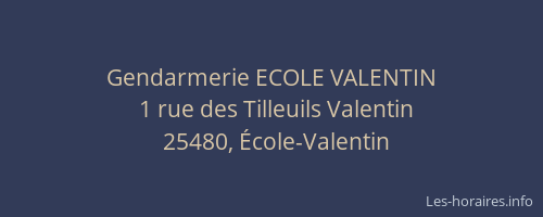 Gendarmerie ECOLE VALENTIN