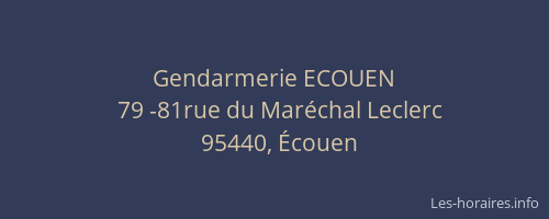 Gendarmerie ECOUEN